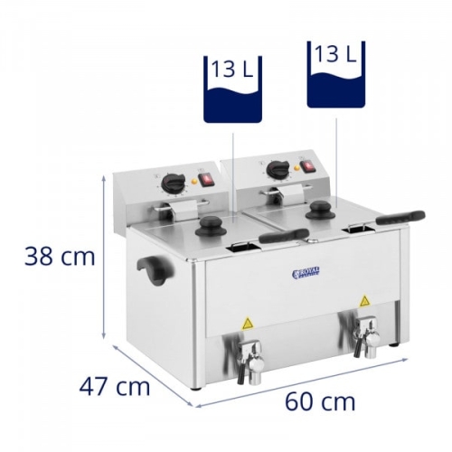 Fritovacia panvica - 2 x 13 litrov - termostat E.G.O.